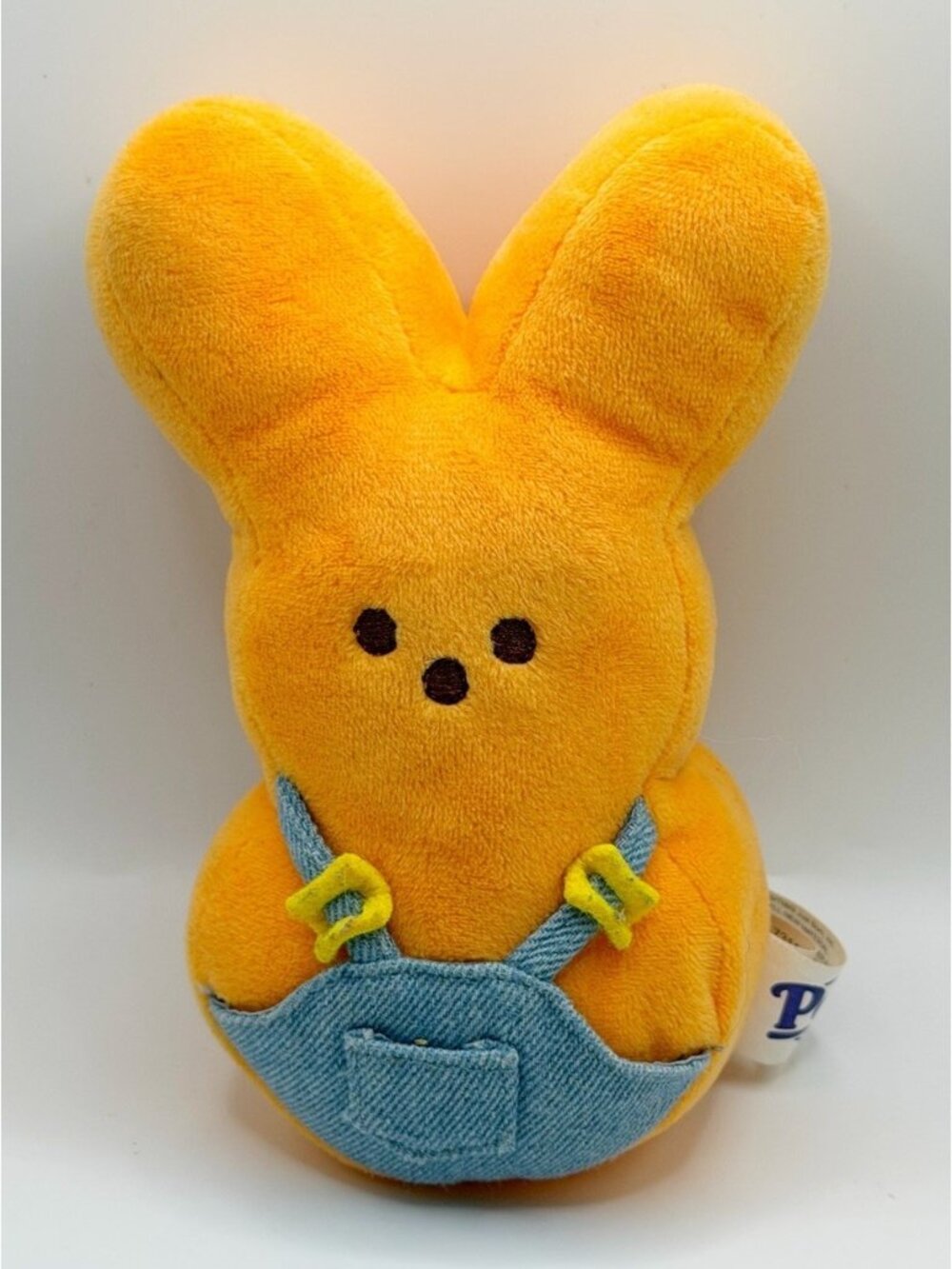 Orange Peeps Bunny In Overalls Plush 6" Stuffed Animal Easter